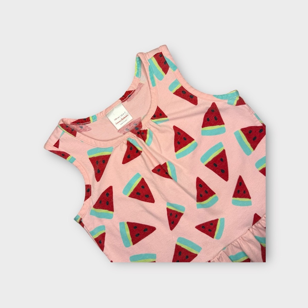 Hanna Andersson Watermelon Pattern Pocket Sleeveless Dress - Picture 2 of 4